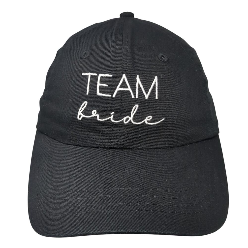 Team Bride Strapback Baseball Cap Black OS Adjustable Embroidered Db Studio
